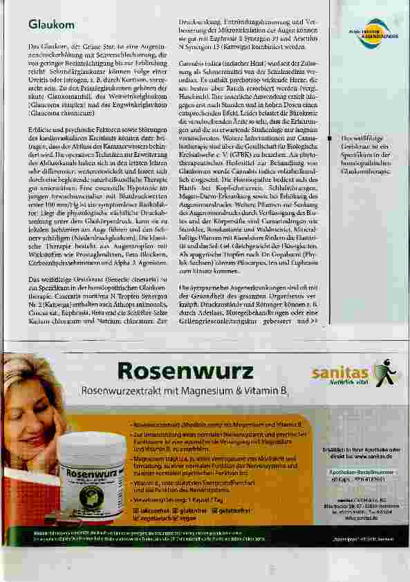 Vorschauseite 3: Naturheilkundliche Therapie bei Augenerkrankungen „Der Weg zunn Durchblick“ Teil 2