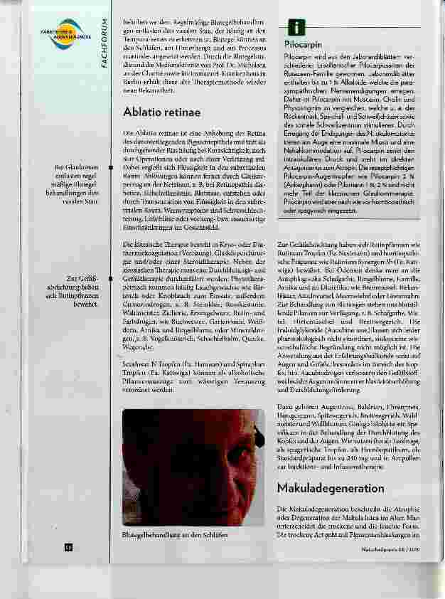 Vorschauseite 4: Naturheilkundliche Therapie bei Augenerkrankungen „Der Weg zunn Durchblick“ Teil 2