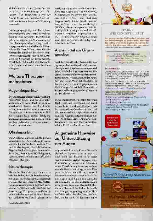 Vorschauseite 5: Naturheilkundliche Therapie bei Augenerkrankungen „Der Weg zunn Durchblick“ Teil 2