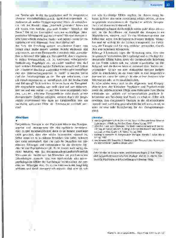 Vorschauseite 3: Ist die tiergestützte Therapie in der Akutpsychiatrie sinnvoll?