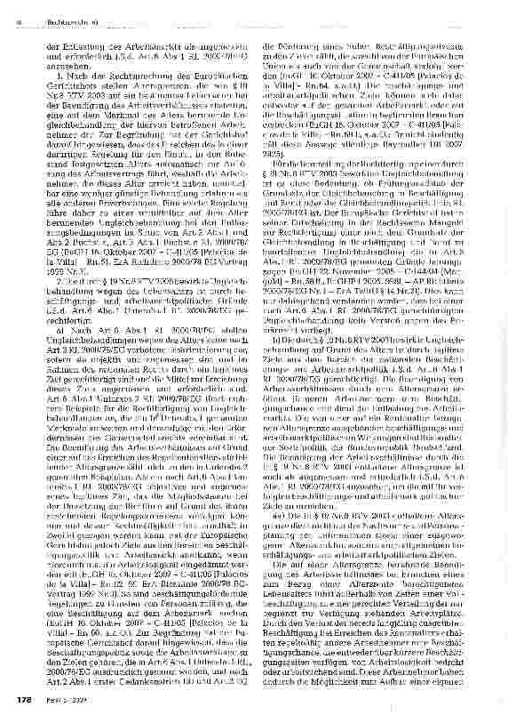 Vorschauseite 5: Sachliche Rechtfertigung einer tarifvertraglichen Regelung über Altersbefristung nach nationalem und europäischem Recht