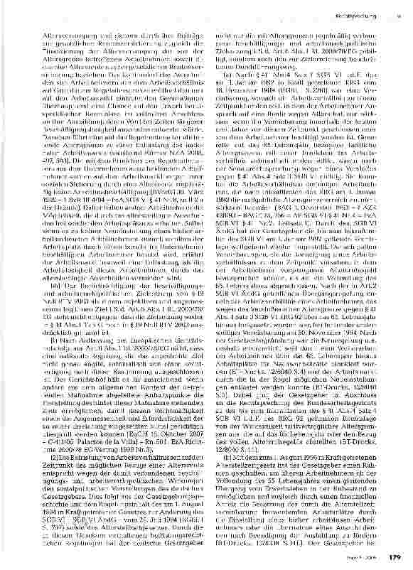 Vorschauseite 6: Sachliche Rechtfertigung einer tarifvertraglichen Regelung über Altersbefristung nach nationalem und europäischem Recht