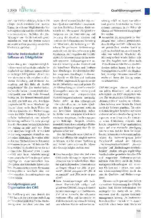 Vorschauseite 2: Critical Incident Reporting System CIRS - Präventives Risikomanagement im Universitätsklinikum Münster