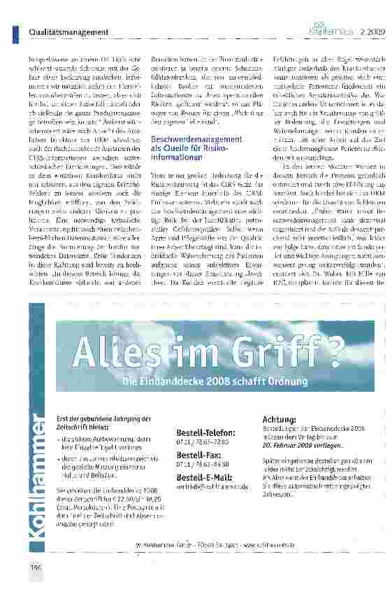 Vorschauseite 3: Critical Incident Reporting System CIRS - Präventives Risikomanagement im Universitätsklinikum Münster