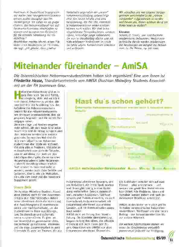 Vorschauseite 1: Miteinander füreinander - AmiSA