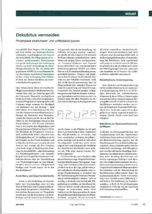 Vorschauseite 1: Dekubitus vermeiden