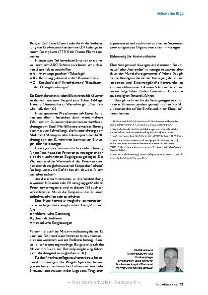 Vorschauseite 4: Strukturiertes Vorgehen bei der Polytraumabehandlung in der Anästhesiepflege