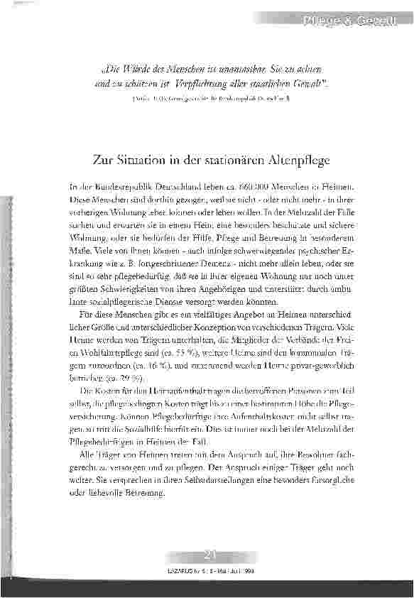 Vorschauseite 2: Memorandum für eine menschenwürdige Pflege