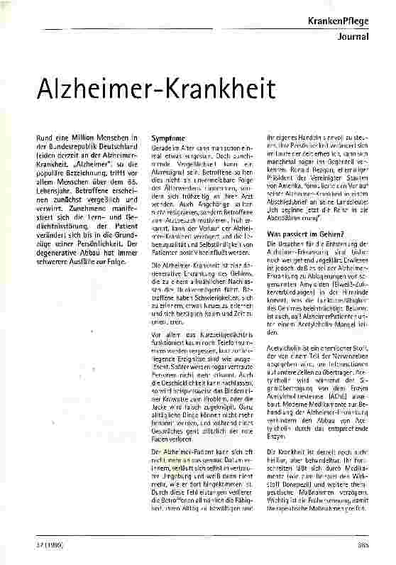 Vorschauseite 1: Alzheimer-Krankheit