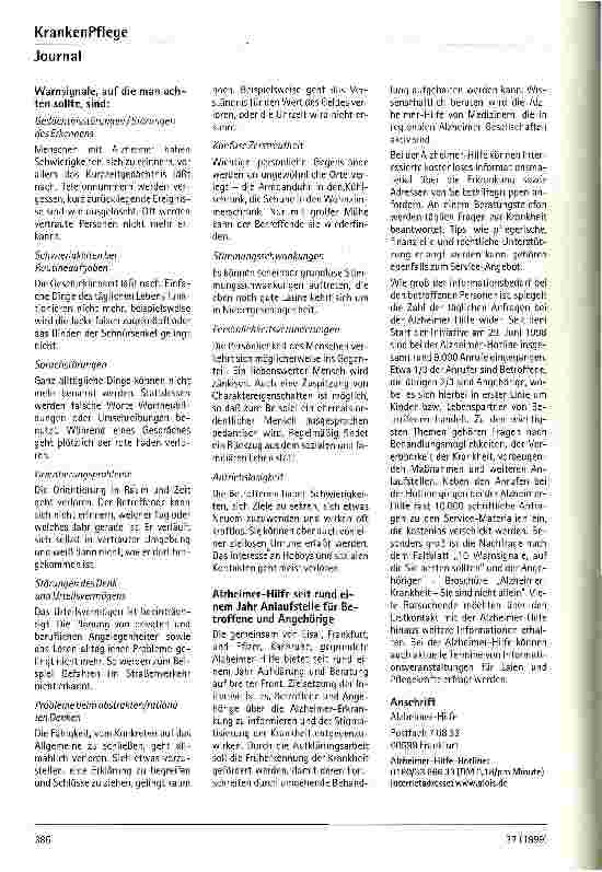 Vorschauseite 2: Alzheimer-Krankheit