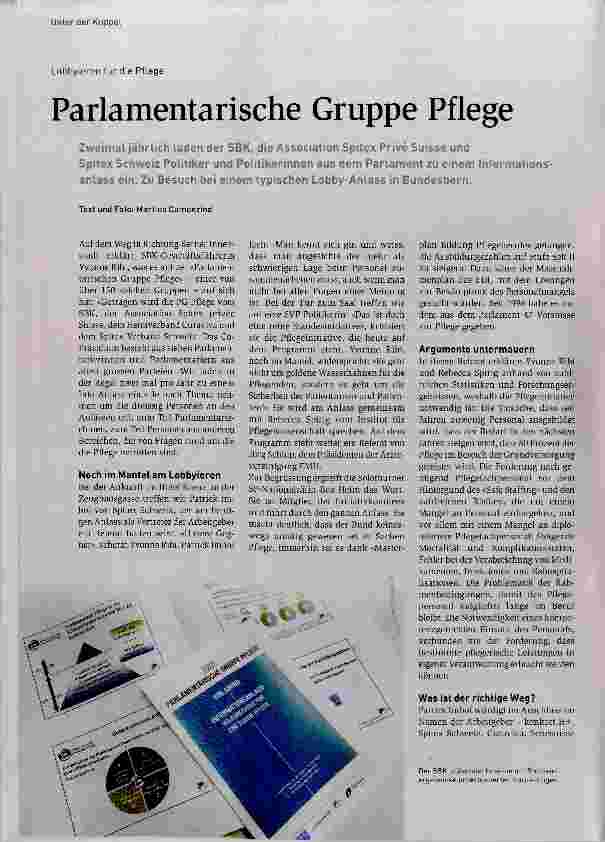 Vorschauseite 1: Parlamentarische Gruppe Pflege
