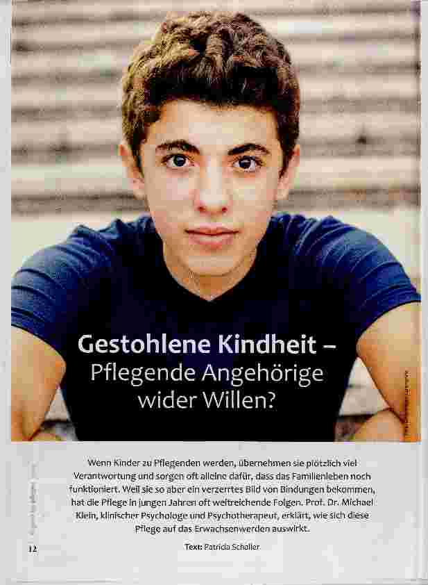 Vorschauseite 1: Gestohlene Kindheit -Pflegende Angehörige Widerwillen?