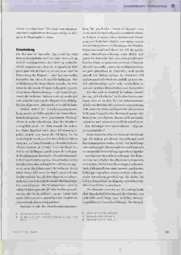 Vorschauseite 2: Haftung bei Arztfehler für seelisches Leid naher Angehöriger (Schockschaden)