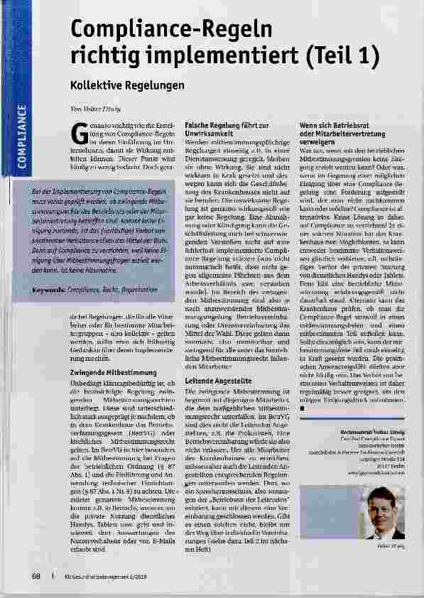 Vorschauseite 1: CompUance-Regeln richtig Implementiert (Teil 1)