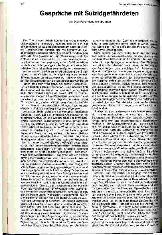 Vorschauseite 1: Gespräche mit Suizidgefährdeten