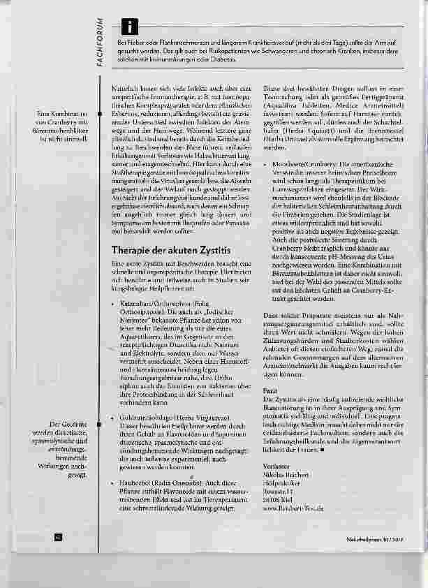 Vorschauseite 4: Die Zystitis und ihre naturheilkundliche Begleitung
