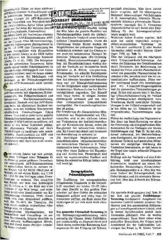 Vorschauseite 3: Moderne Möglichkeiten frühzeitiger pränataler Diagnostik fetaler Fehlbildung