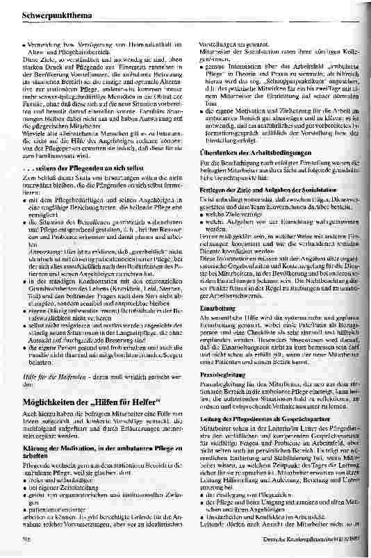 Vorschauseite 2: Betreuung der in der Pflege Tätigen
