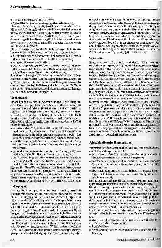Vorschauseite 4: Betreuung der in der Pflege Tätigen