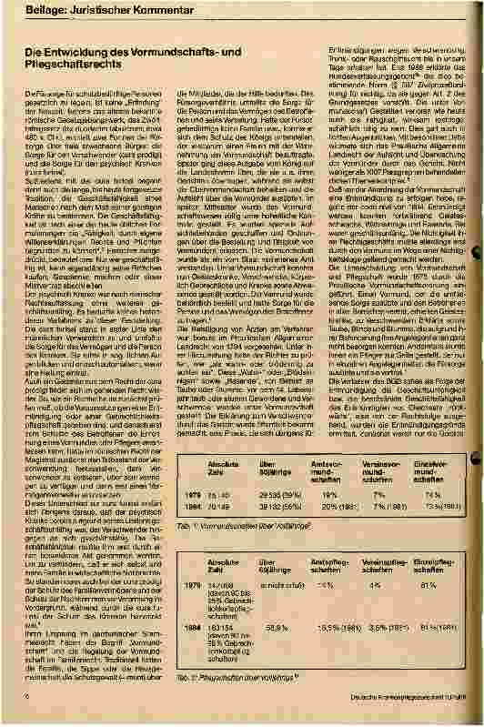 Vorschauseite 5: Der Betreuungsgesetzentwurf Die Neuregelung des Entmündigungsund Vormundschaftsrechts