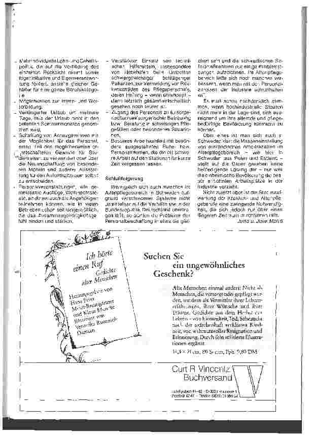 Vorschauseite 2: Pflegenotstand auch in Skandinavien Probleme und zahlreiche Versuche zur Lösung der Personalsituation