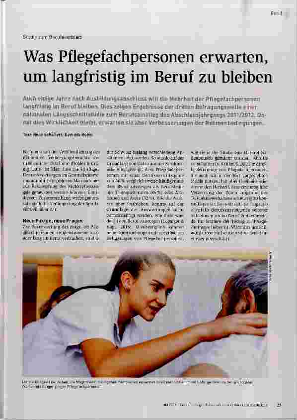 Vorschauseite 1: Was Pflegefachpersonen erwarten, um langfristig im Beruf zu bleiben