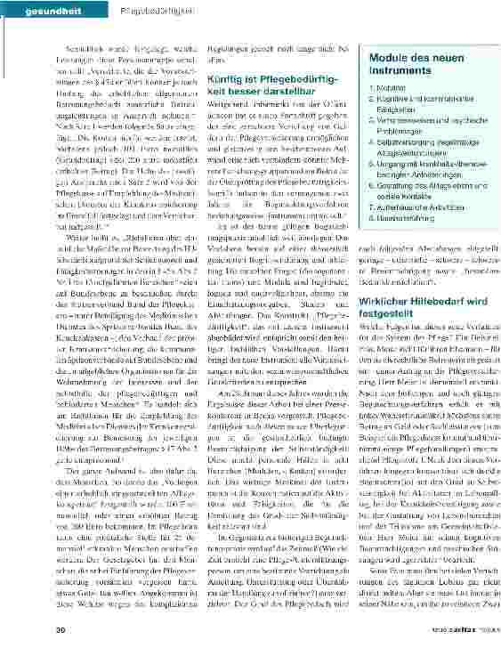 Vorschauseite 2: Präzisere Kriterien fürdie Pflegebedürftigkeit
