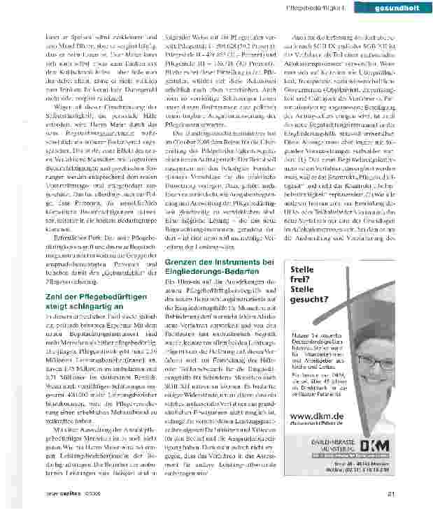 Vorschauseite 3: Präzisere Kriterien fürdie Pflegebedürftigkeit