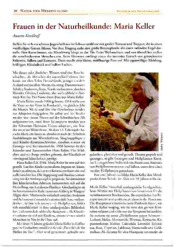 Vorschauseite 1: Frauen in der Naturheilkunde: Maria Keller