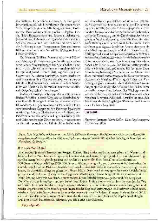 Vorschauseite 2: Frauen in der Naturheilkunde: Maria Keller