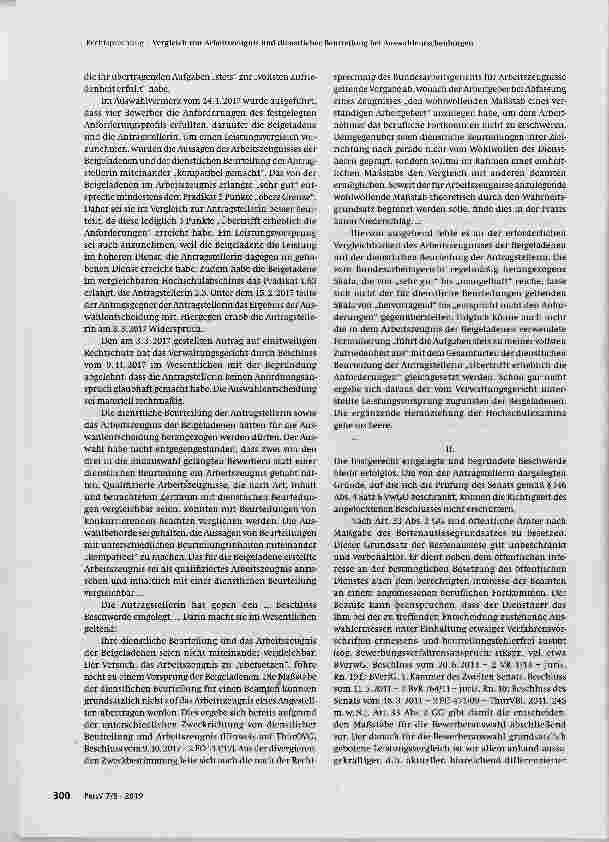 Vorschauseite 2: Vergleich von Arbeitszeugnis und dienstiicher Beurteilung bei Auswahlentscheidungen