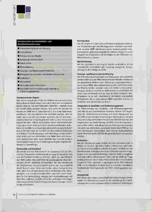 Vorschauseite 4: Morbiditätsund Mortalitätskonferenzen: mehr als lästige Pflicht