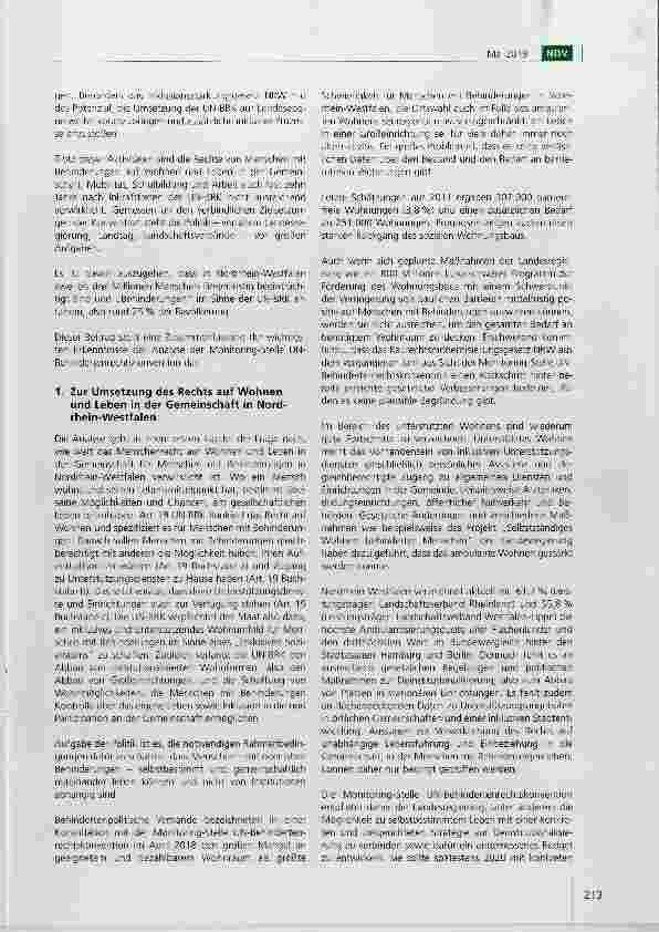 Vorschauseite 2: Menschen mit Behinderungen in Nordrhein-Westfalen - Zur Umsetzung der UN-Behindertenrechtskonvention in den Bereichen Wohnen, Mobilität, Bildung und Arbeit