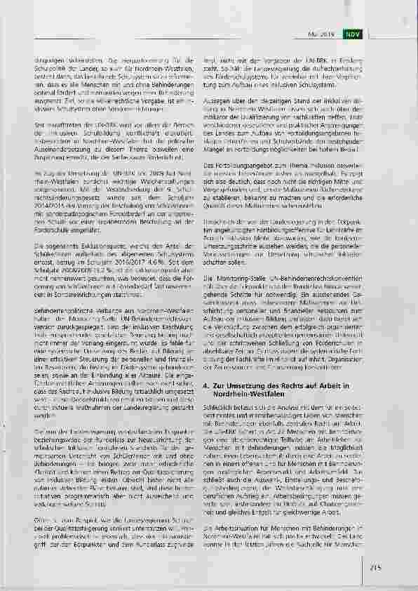 Vorschauseite 4: Menschen mit Behinderungen in Nordrhein-Westfalen - Zur Umsetzung der UN-Behindertenrechtskonvention in den Bereichen Wohnen, Mobilität, Bildung und Arbeit