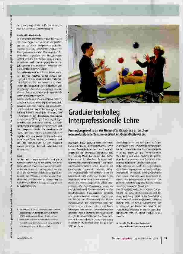 Vorschauseite 2: Interprofessionelles Forschen