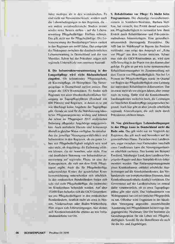Vorschauseite 4: Keine gleichwertigen Lebensbedingungen in der Pflege