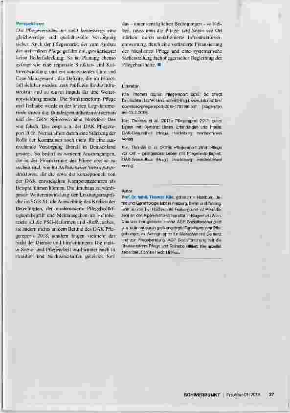 Vorschauseite 5: Keine gleichwertigen Lebensbedingungen in der Pflege