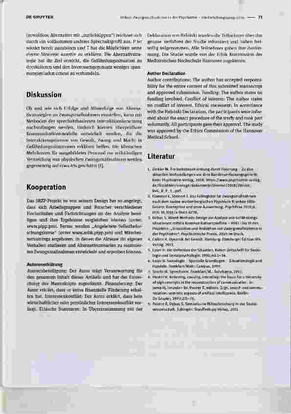Vorschauseite 3: Zwangsmaßnahmen in der Psychiatrie - ein Forschungsprogramm
