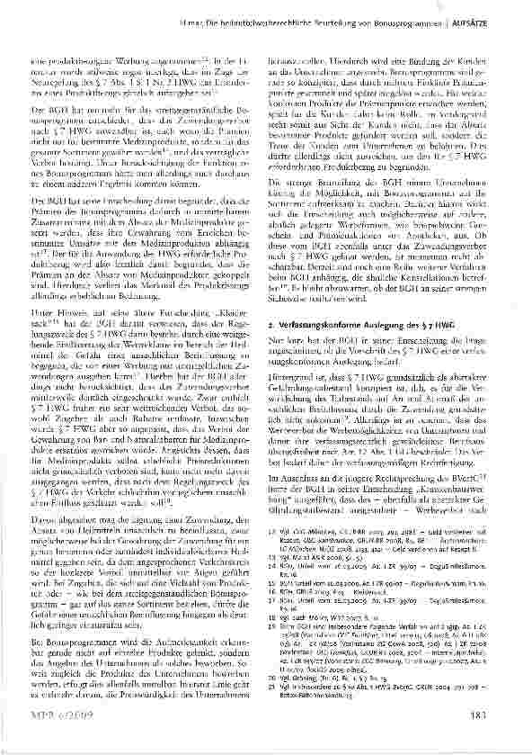 Vorschauseite 3: Die heilmittelwerberechtliche Beurteilung von Bonusprogrammen