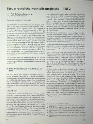 Vorschauseite 1: Steuerrechtliche Nachteilsausgleiche - Teil 2