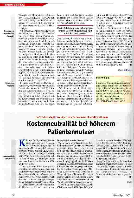 Vorschauseite 3: Kosten dramatisch reduzieren Patientennutzen und Ökonomie bildgesteuerter Operationen
