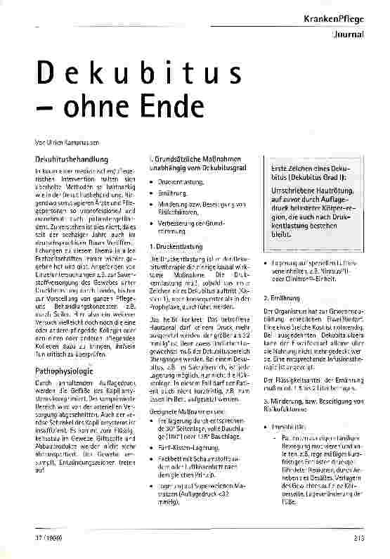 Vorschauseite 1: Dekubitus - ohne Ende