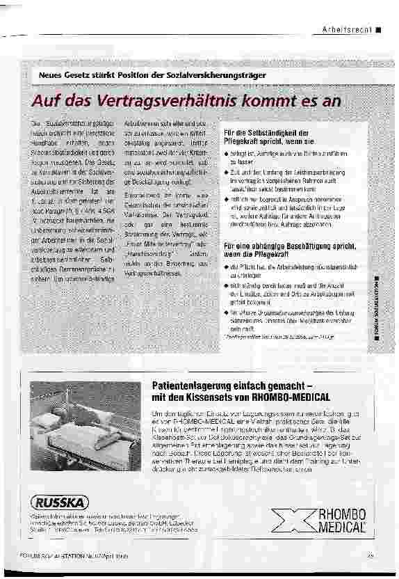 Vorschauseite 4: Freiberufliche Pflegekräfte und Frankhise-Nehmer betroffenDer schmale Grat zwischen Sein uns Schein