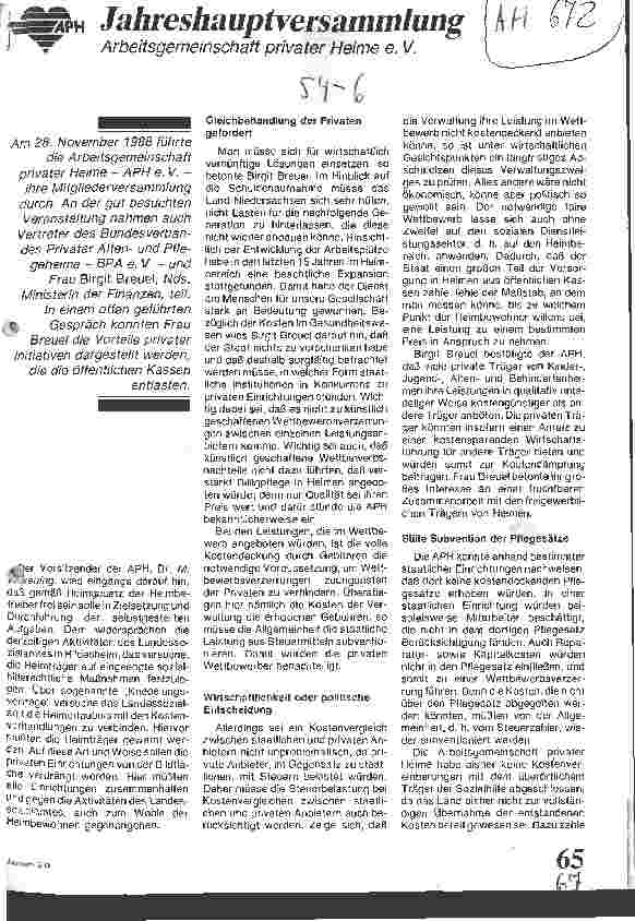 Vorschauseite 1: Jahreshauptversammlung APH