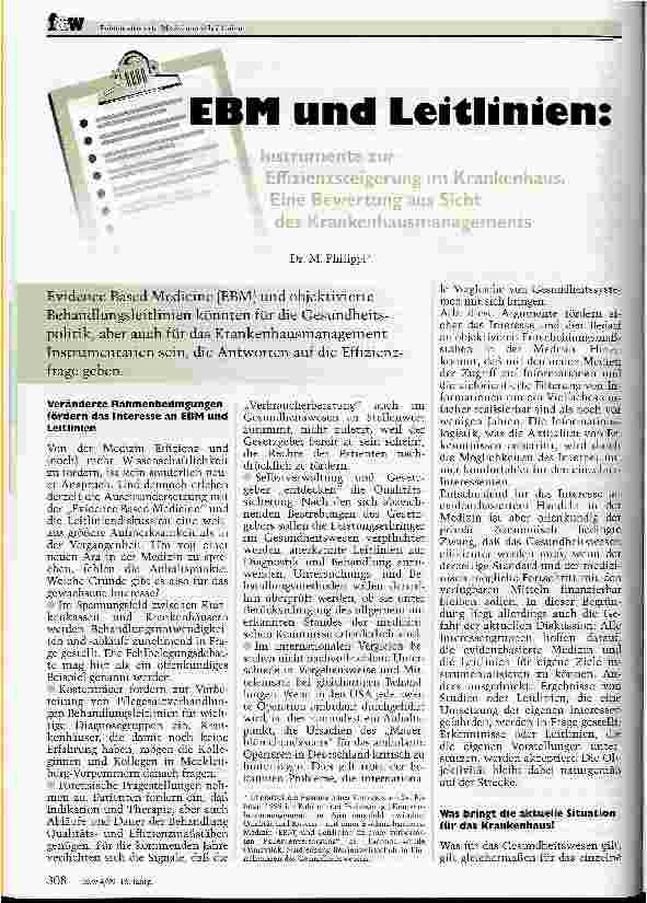 Vorschauseite 1: EBM und Leitlinien