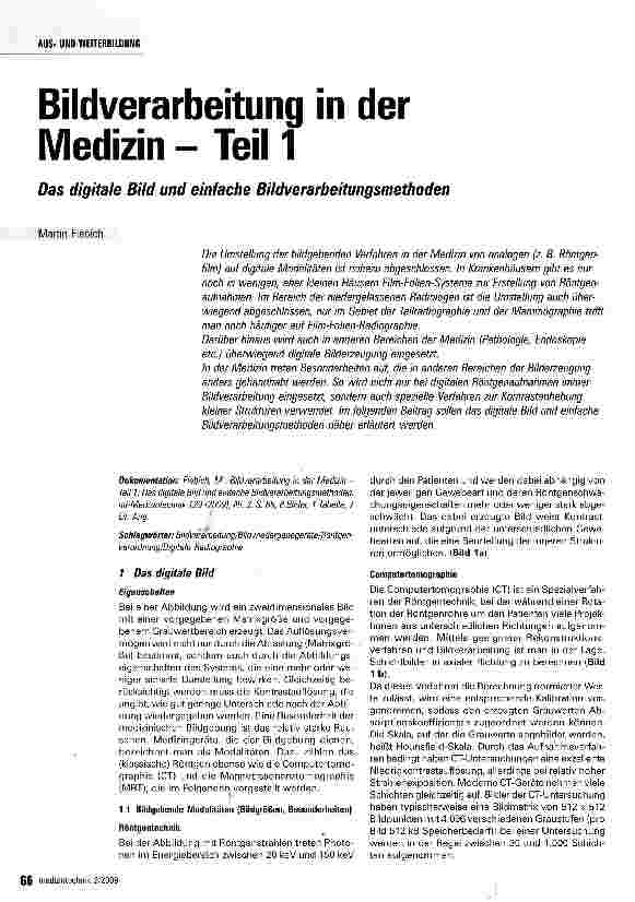 Vorschauseite 1: Bildverarbeitung in der Medizin - Teil 1
