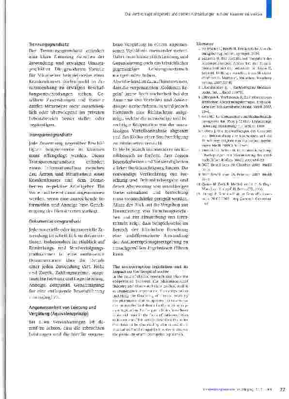 Vorschauseite 3: Das Antikorruptionsgesetz und dessen Auswirkungen auf den Krankenhaussektor
