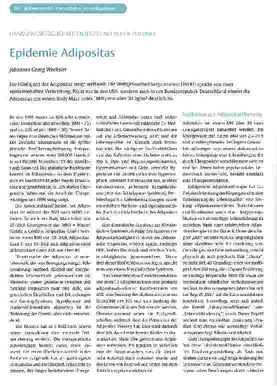 Vorschauseite 1: Epidemie Adipositas