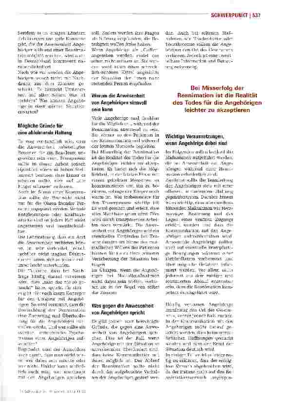 Vorschauseite 2: Angehörigebitte draußen bleiben?