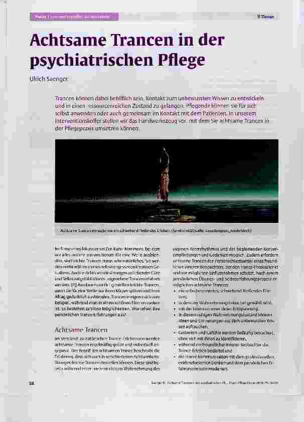 Vorschauseite 1: Achtsame Trancen in der psychiatrischen Pflege